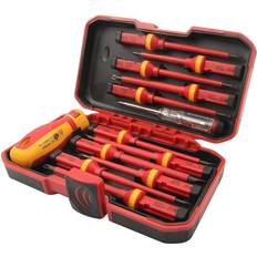 Tolsen 13pcs VDE Insulated Screwdriver Set Interchangeable Case Magnetic Tip 1000V Screwdriver