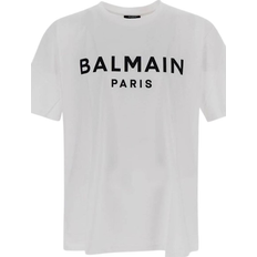 Balmain Organic Cotton Logo Graphic T-shirt - Gab White/Black