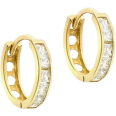 T.H.Baker Huggie Hoop Earrings - Gold/Transparent