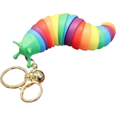 Rainbow Sensory Slug Toy Keychain - Multicolour