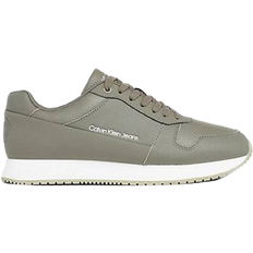 Calvin Klein Leather Trainers - Dusty Olive/Bright White