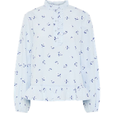 Pieces Lotus Long Sleeved Top - Nantucket Breeze