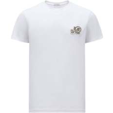 Moncler S T-shirts Moncler Double Logo Patch T-shirt - Optical White