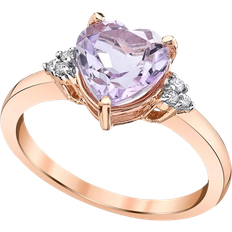 Macy's Heart Ring - Rose Gold/Amethyst/Diamonds