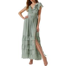 ASTR The Label Tiara Ruffle Maxi Dress - Sage