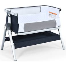 Baby Joy Costway bassinet bedside sleeper w/storage basket & wheel for newborn