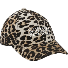 Ganni Embroidered Logo Cap - Leopard