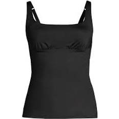 XXL Tankinis Lands' End Women's Square Neck Tankini Top - Black