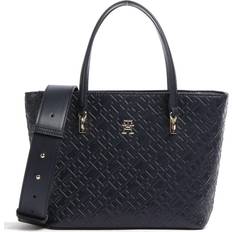 Tommy Hilfiger Monogram Embossed Small Tote Bag - Space Blue