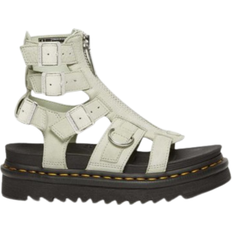 Green - Women Sandals Dr. Martens Olson Tumbled Nubuck Leather Zipper Gladiator Sandals - Smoked Mint/Tumbled Nubuck