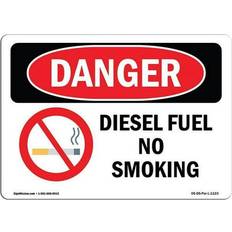 Red Workplace Signs SignMission OS-DS-A-1218-L-1123 12 OSHA Danger Diesel Fuel No