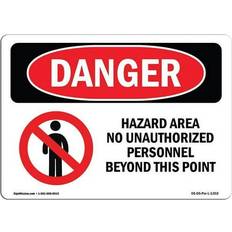 Red Workplace Signs SignMission OS-DS-A-1218-L-1302 12 OSHA Danger Hazard Unauthorized Personnel