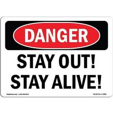 Red Workplace Signs SignMission 12 18 OSHA Danger Stay Out Stay Alive