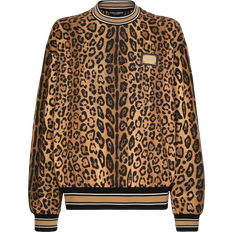 Dolce & Gabbana Leopard Print Crespo Round Neck Sweatshirt - Multicolour