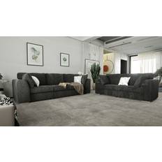 The Great British Hatton Dark Grey Sofa 263cm 5pcs 5 Seater