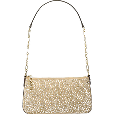 Michael Kors Empire Medium Embellished Suede Chain Link Pochette - Pale Gold