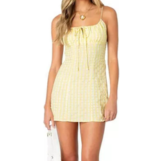 Edikted Women's Gingham Bustier Mini Dress - Yellow