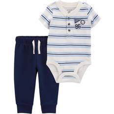 Carter's Baby's Varsity Striped Bodysuit Pant Set 2-piece - Blue/White