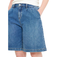 Tu Pleated Bermuda Shorts - Mid Denim