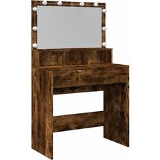 vidaXL LED Smoked Oak Dressing Table 41x80cm