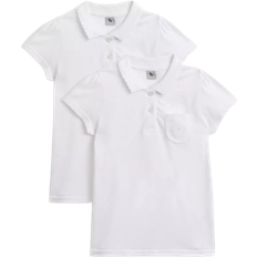 Tu Girl's Scalloped Collar Polo Top 2-pack - White