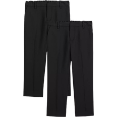 Tu Boy's Generous Fit Woven Extendable Hem Trousers 2-pack - Black