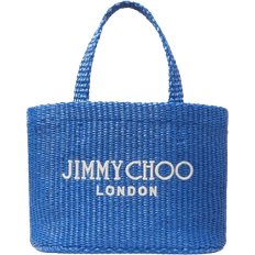 Jimmy Choo Beach Tote East West Mini - Sky/Latte