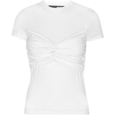 ROTATE Birger Christensen Fitted Twisted T-shirt - Bright White