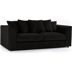 Furnishings For Less UK Luxor Black Sofa 3 Seater