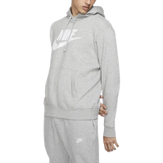 Nike Men's Sportswear Club Fleece Graphic Pullover Hoodie - Dark Grey Heather/Matte Silver/White