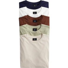 H&M Tops H&M Regular Fit T-shirts 5-pack - White/Beige/Green