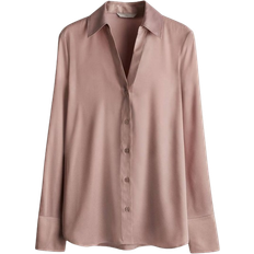 S - Women Shirts H&M V Neck Blouse - Dusty Rose