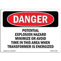 SignMission 12 18 OSHA Danger Sign Potential Explosion Hazard Minimize Avoid