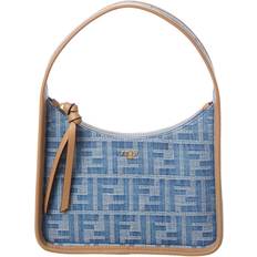 Fendi Fendi Fendessence Mini Ff Denim & Leather Hobo Bag