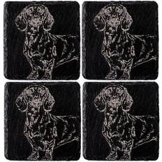 Grey Coasters The just slate company set 4 dachshund Coaster