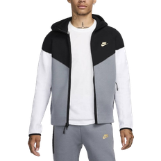 Nike Men's Sportswear Tech Fleece Windrunner Full Zip Hoodie - Black/Cool Grey/White/Metallic Gold