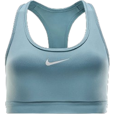 Nike Women's Swoosh with Medium Support Padded Sports Bra - Denim Turquoise/White