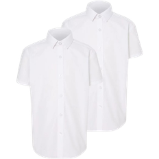 George Boy's Regular Fit Short Sleeve School Shirt 2-pack - White