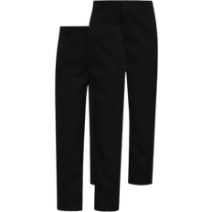 George Boy's Regular Leg School Trousers 2 -pack - Black