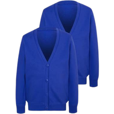 George Girl's Jersey School Cardigan 2-pack - Cobalt