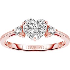 Genevive I Love You Ring - Rose Gold/Transparent