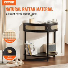 VEVOR VEVOR Half-moon Rattan Console Table