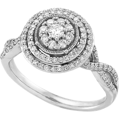 Macy's Multi Halo Ring - White Gold/Diamonds