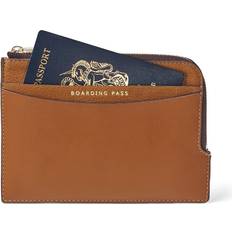 Aspinal of London Tan Logo-embossed Leather Travel Wallet - TAN