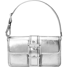 Michael Kors Colby Medium Metallic Leather Shoulder Bag - Silver