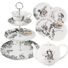 Victoria & Albert Alice in Wonderland Plates, Teapot & Cake Stand 6pcs