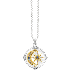 Thomas Sabo Star And Moon Necklace - Silver/Gold/Multicolour