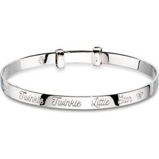 Little Star Twinkle Baby Bangle - Silver/Diamond