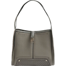 River Island Suedette Embossed RI Monogram Tote Bag - Grey