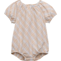 Burberry Baby's Check Cotton Bodysuit - Pale Stone